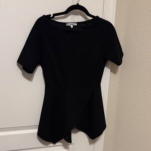ANDREE BY UNIT Black Short-Sleeve Peplum Tunic